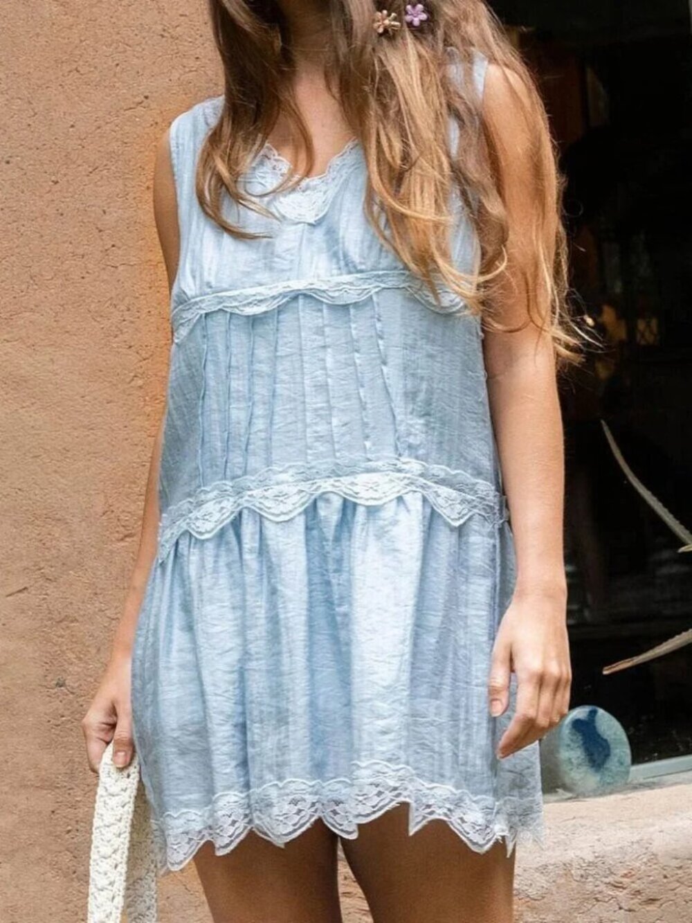 NWT Boho lace-insert dress